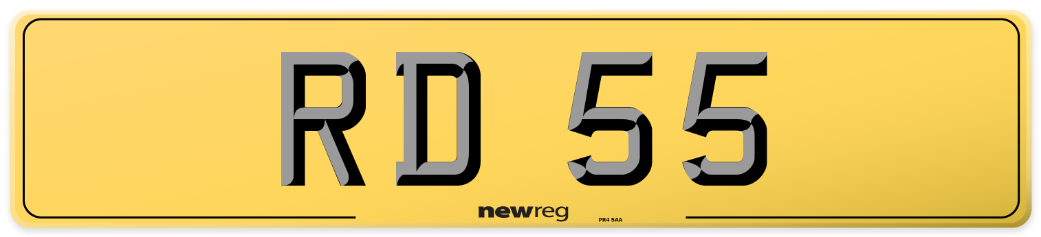 RD 55 Rear Number Plate