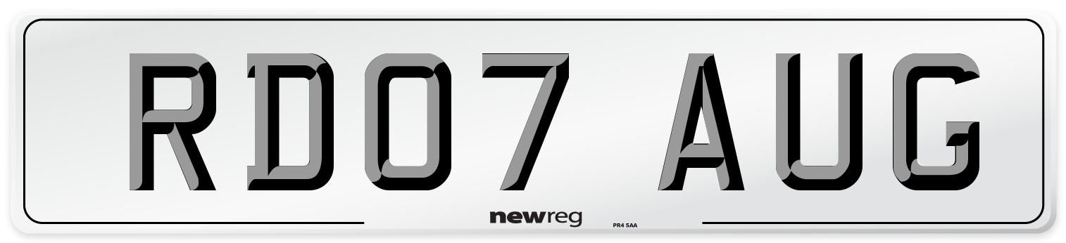 RD07 AUG Front Number Plate