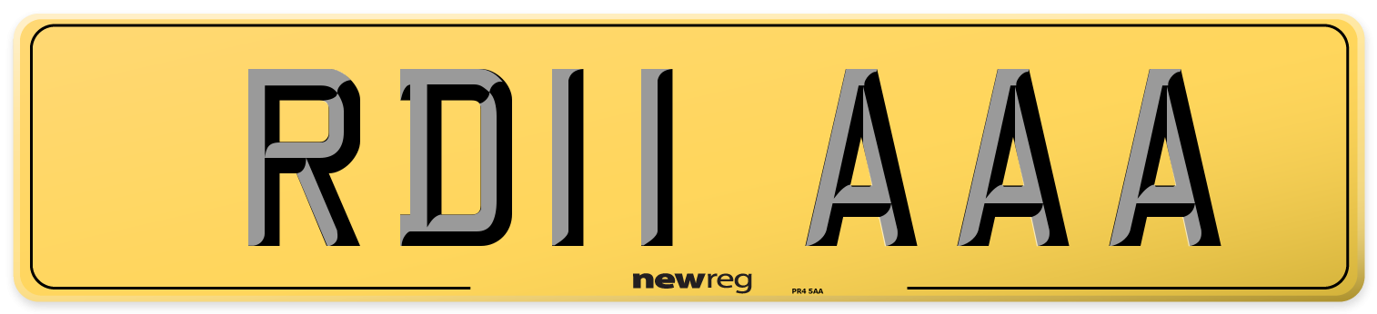 RD11 AAA Rear Number Plate