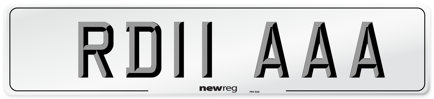 RD11 AAA Front Number Plate