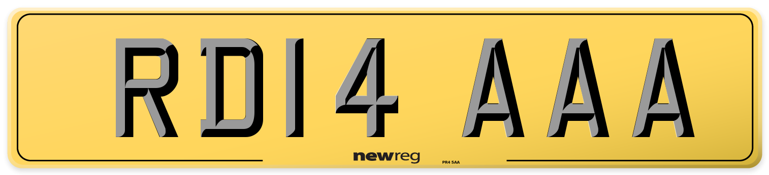 RD14 AAA Rear Number Plate