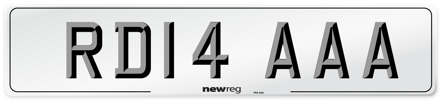 RD14 AAA Front Number Plate