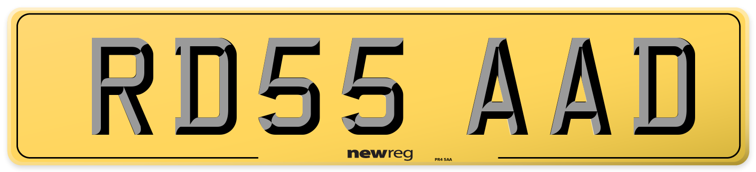 RD55 AAD Rear Number Plate