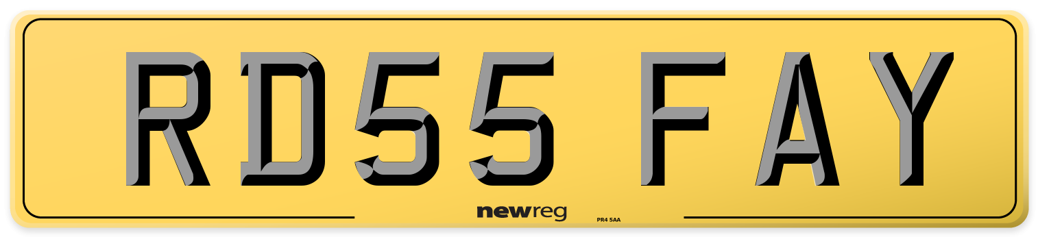 RD55 FAY Rear Number Plate