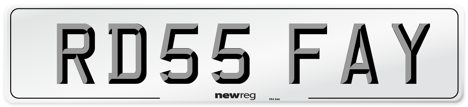 RD55 FAY Front Number Plate