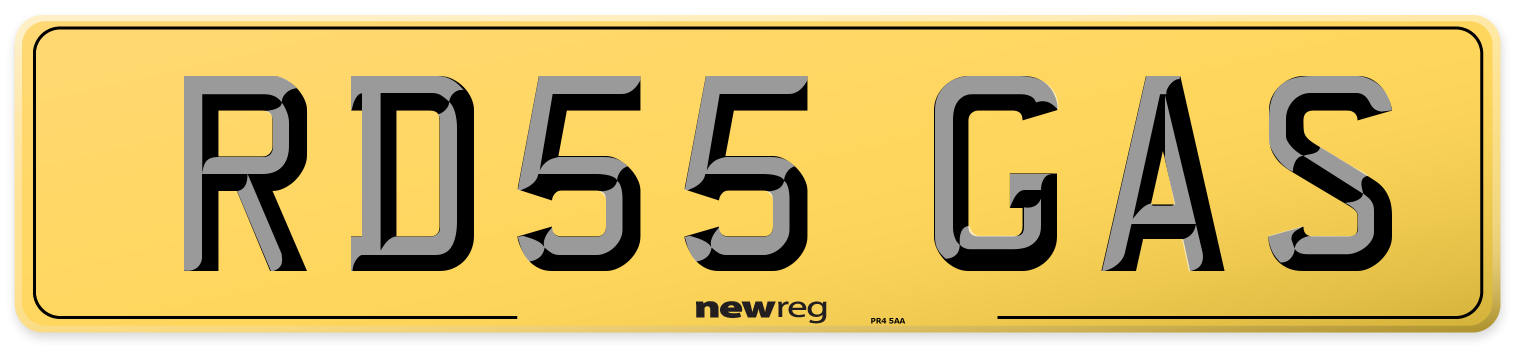 RD55 GAS Rear Number Plate