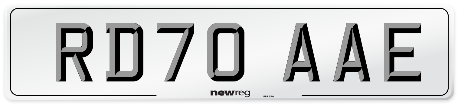 RD70 AAE Front Number Plate
