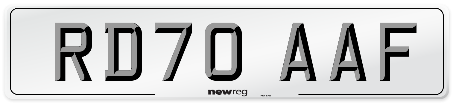 RD70 AAF Front Number Plate