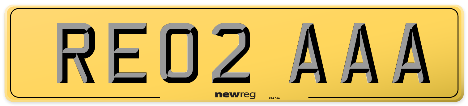 RE02 AAA Rear Number Plate