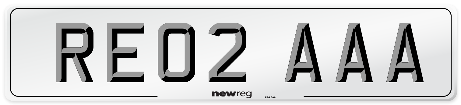 RE02 AAA Front Number Plate
