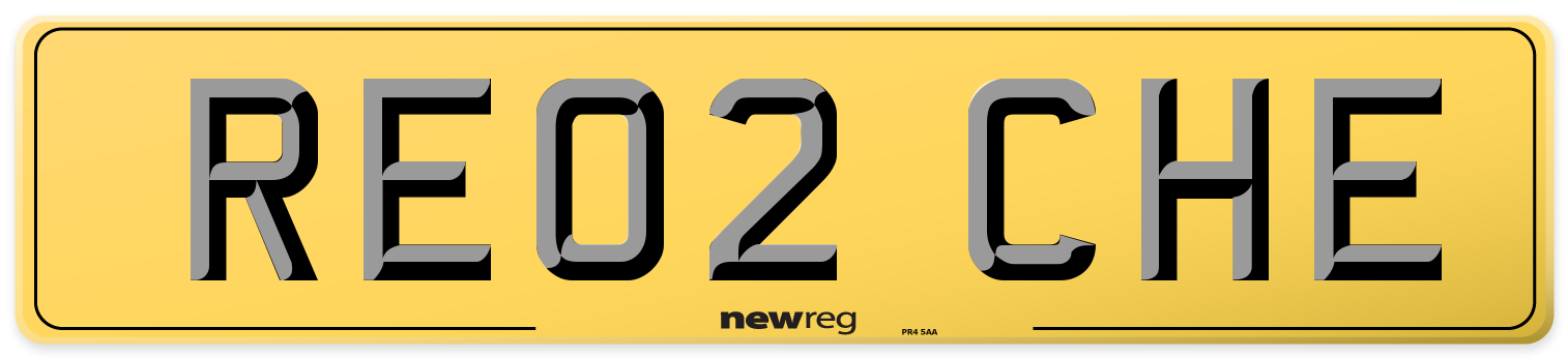 RE02 CHE Rear Number Plate