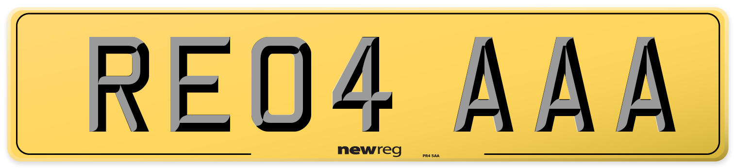 RE04 AAA Rear Number Plate