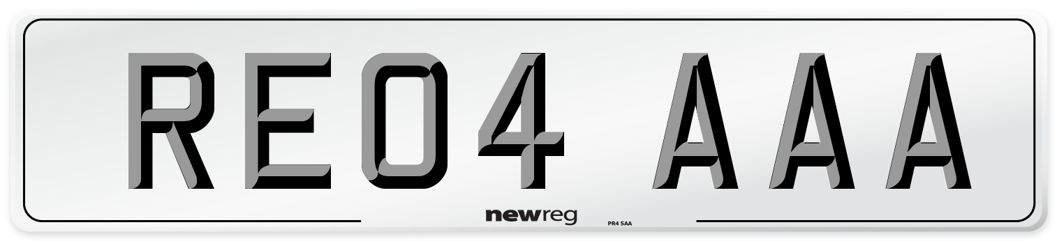 RE04 AAA Front Number Plate
