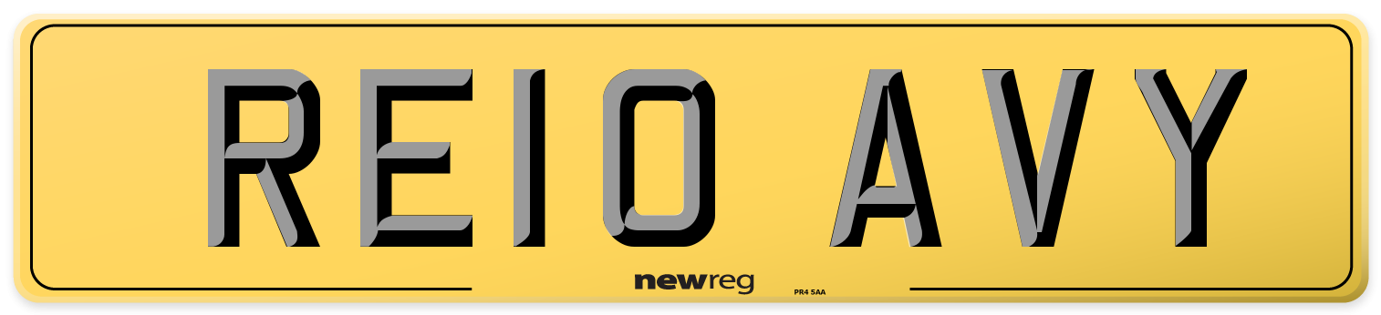 RE10 AVY Rear Number Plate
