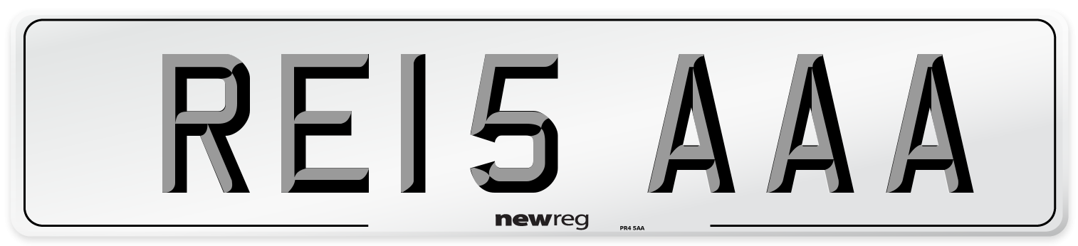 RE15 AAA Front Number Plate
