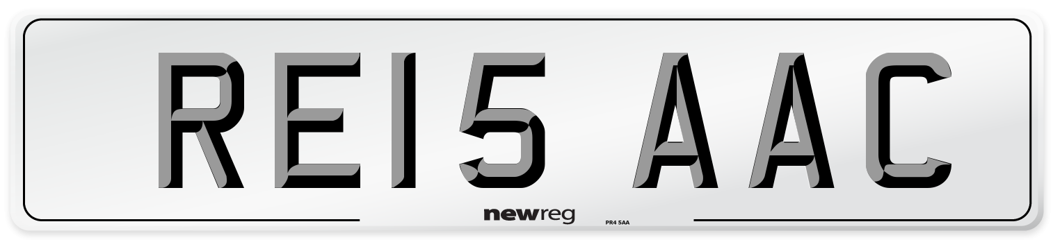RE15 AAC Front Number Plate