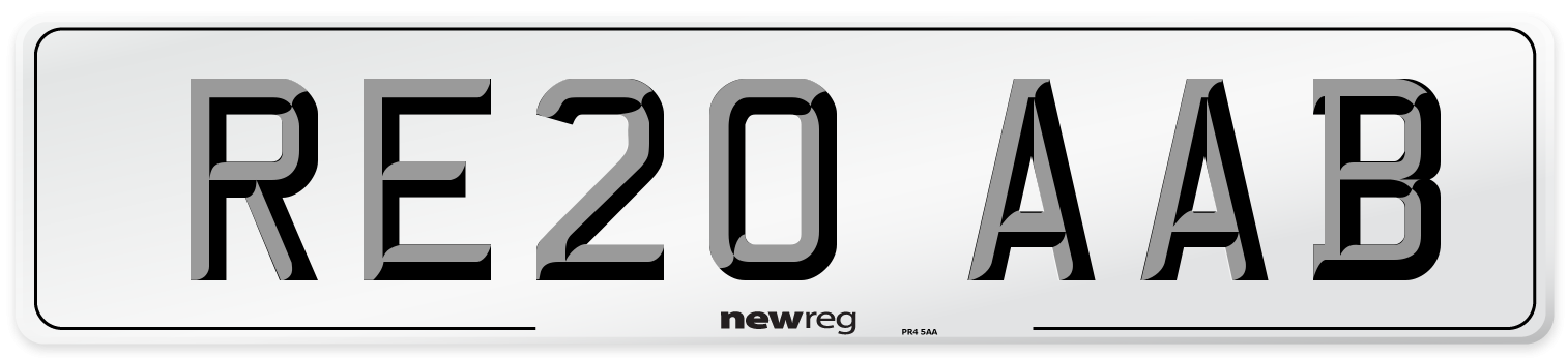 RE20 AAB Front Number Plate