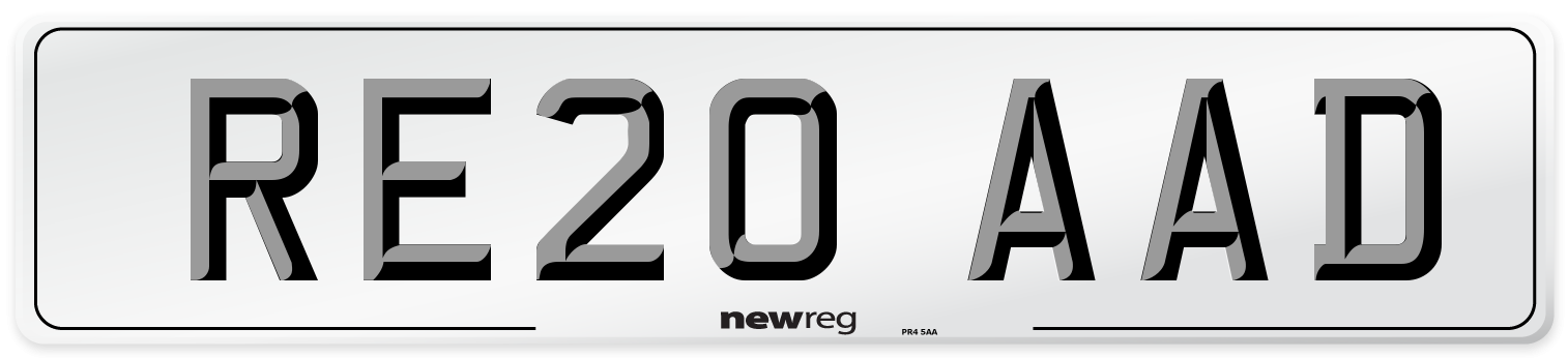 RE20 AAD Front Number Plate