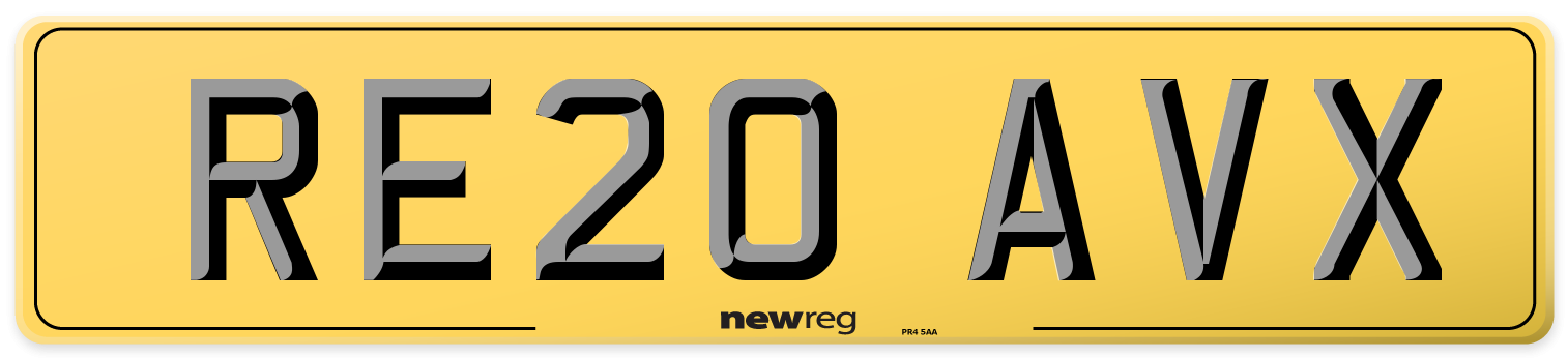 RE20 AVX Rear Number Plate