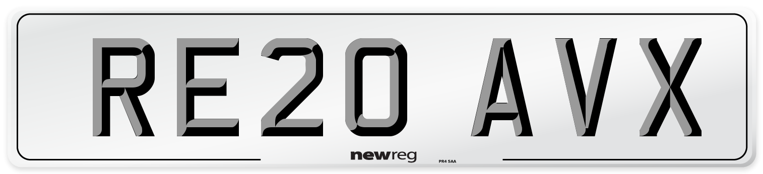 RE20 AVX Front Number Plate
