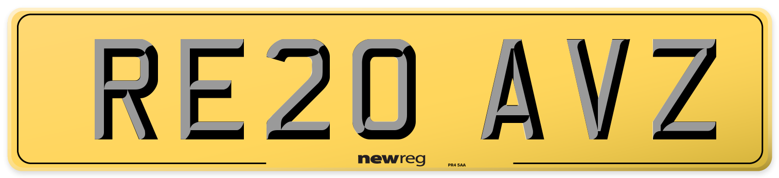 RE20 AVZ Rear Number Plate