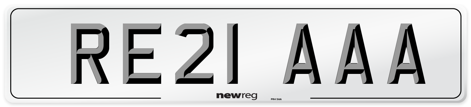 RE21 AAA Front Number Plate