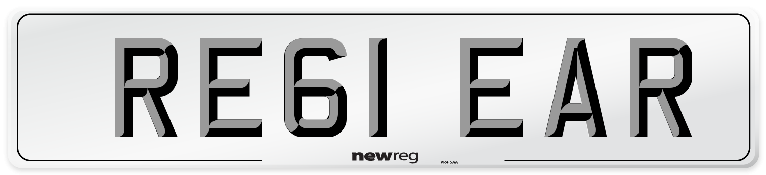 RE61 EAR Front Number Plate