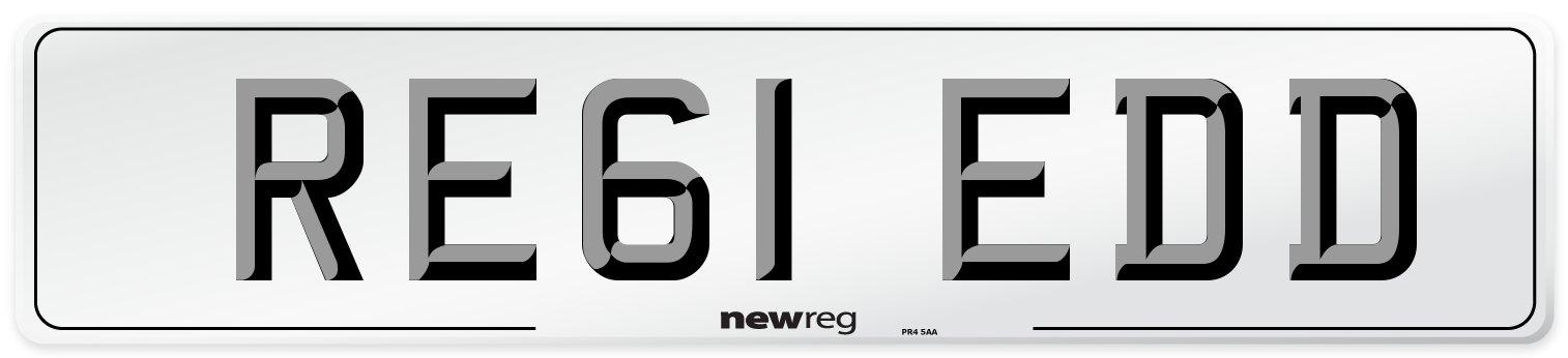 RE61 EDD Front Number Plate