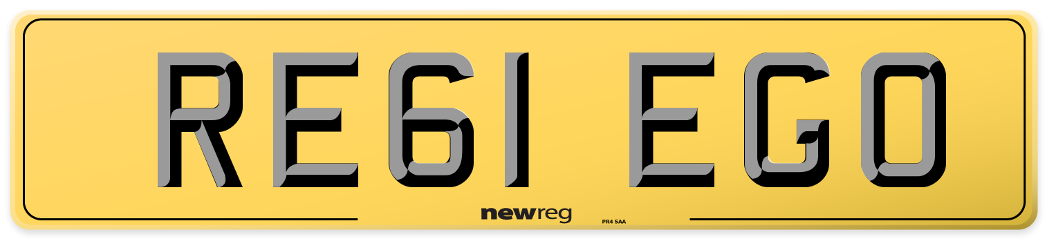 RE61 EGO Rear Number Plate