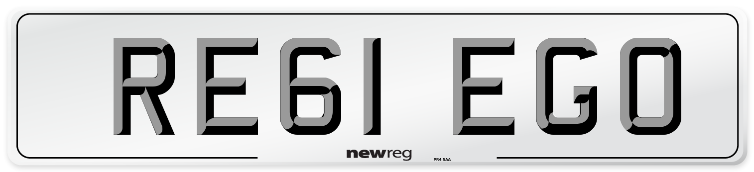 RE61 EGO Front Number Plate