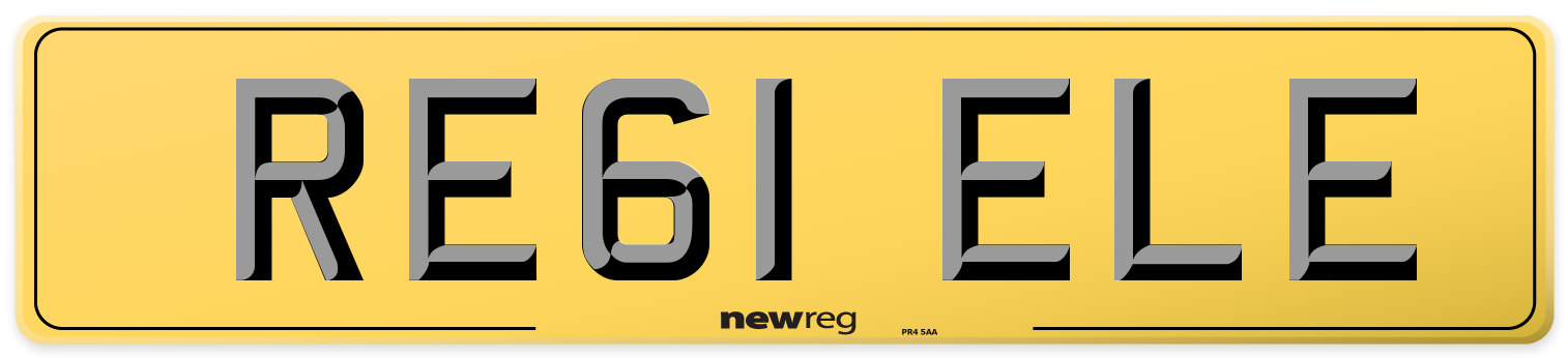 RE61 ELE Rear Number Plate