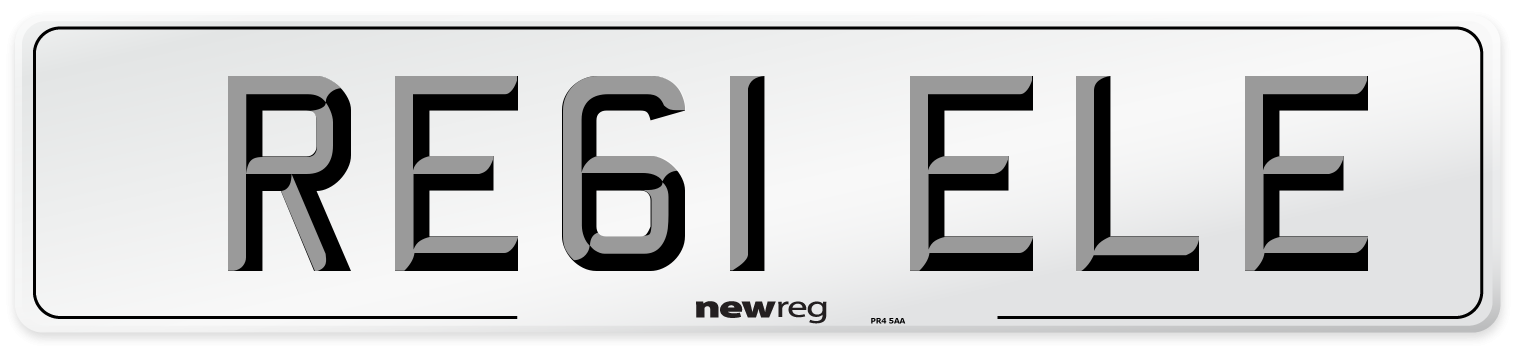 RE61 ELE Front Number Plate