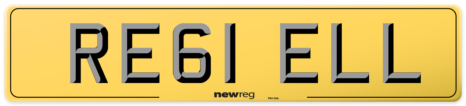 RE61 ELL Rear Number Plate