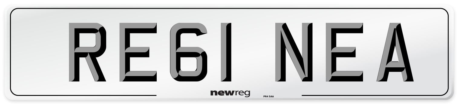 RE61 NEA Front Number Plate