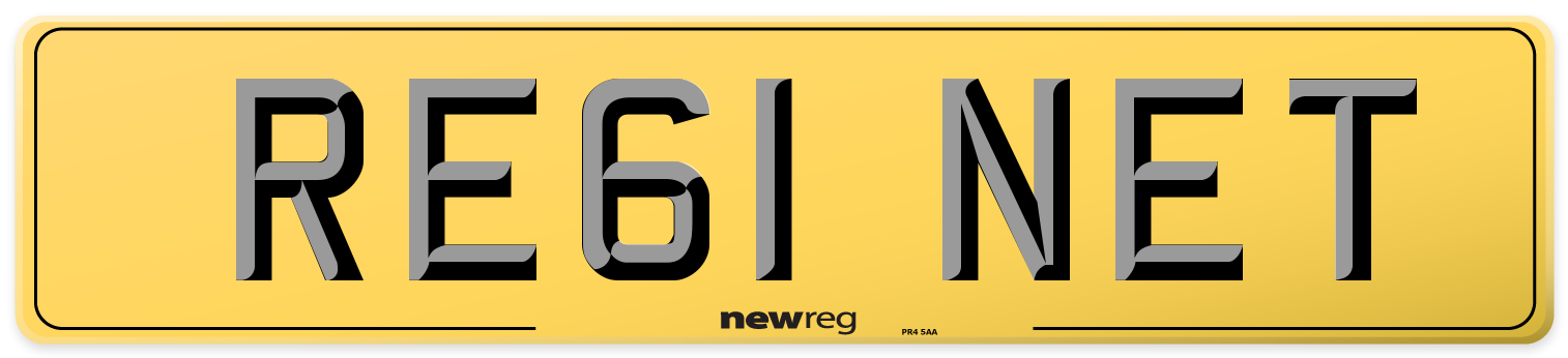 RE61 NET Rear Number Plate