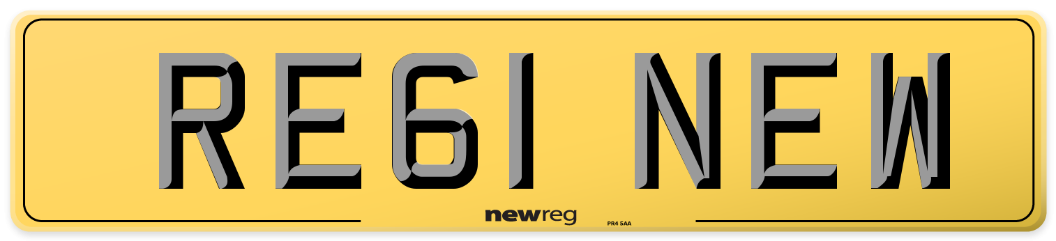 RE61 NEW Rear Number Plate