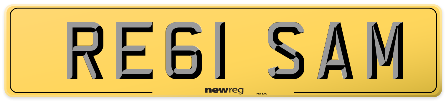 RE61 SAM Rear Number Plate