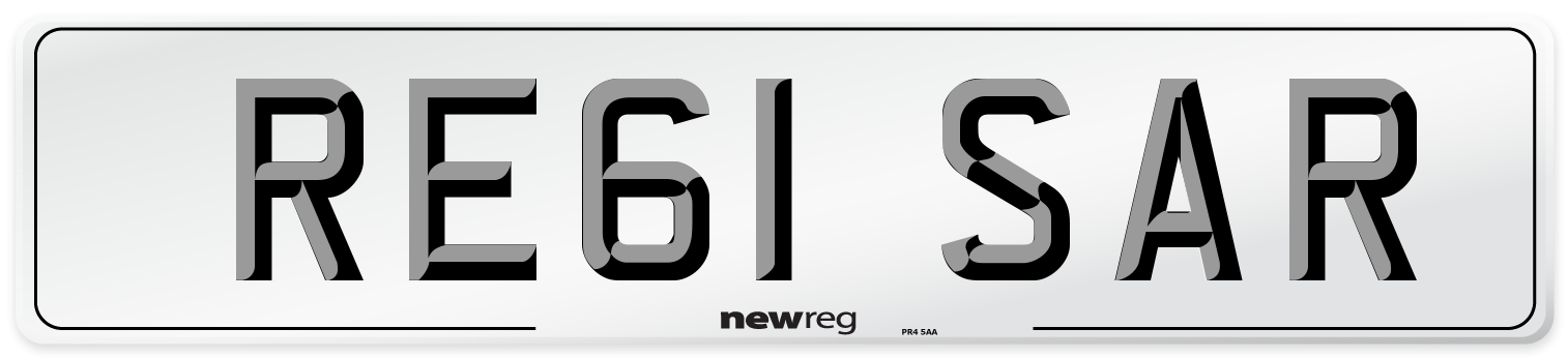 RE61 SAR Front Number Plate