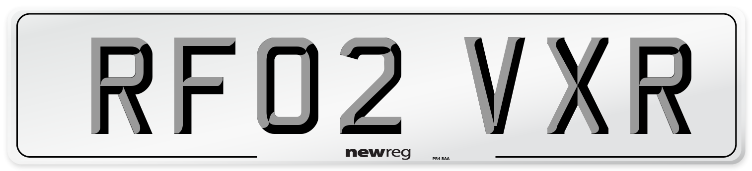 RF02 VXR Front Number Plate