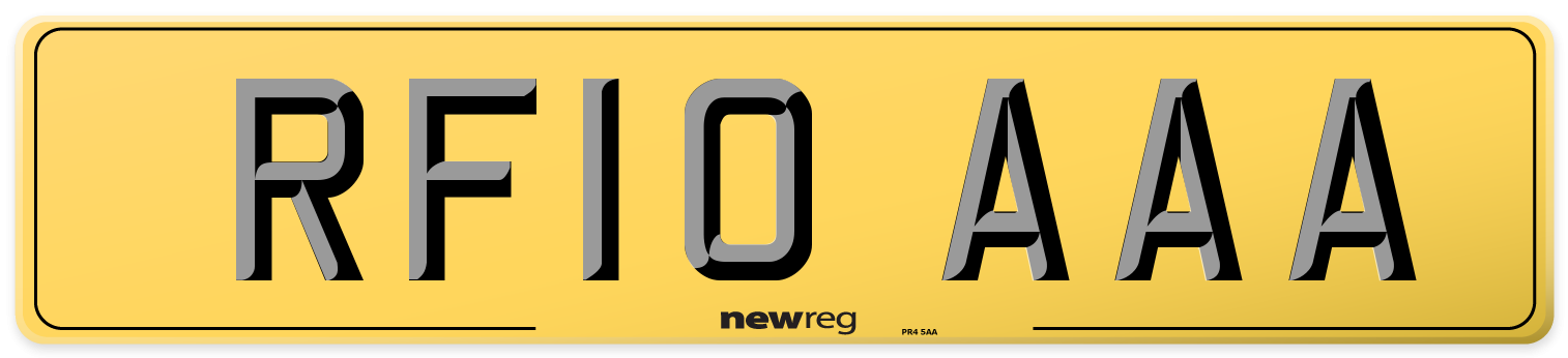 RF10 AAA Rear Number Plate