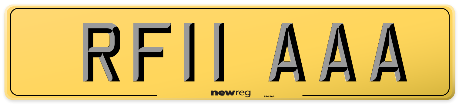 RF11 AAA Rear Number Plate