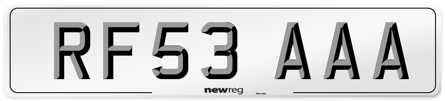 RF53 AAA Front Number Plate