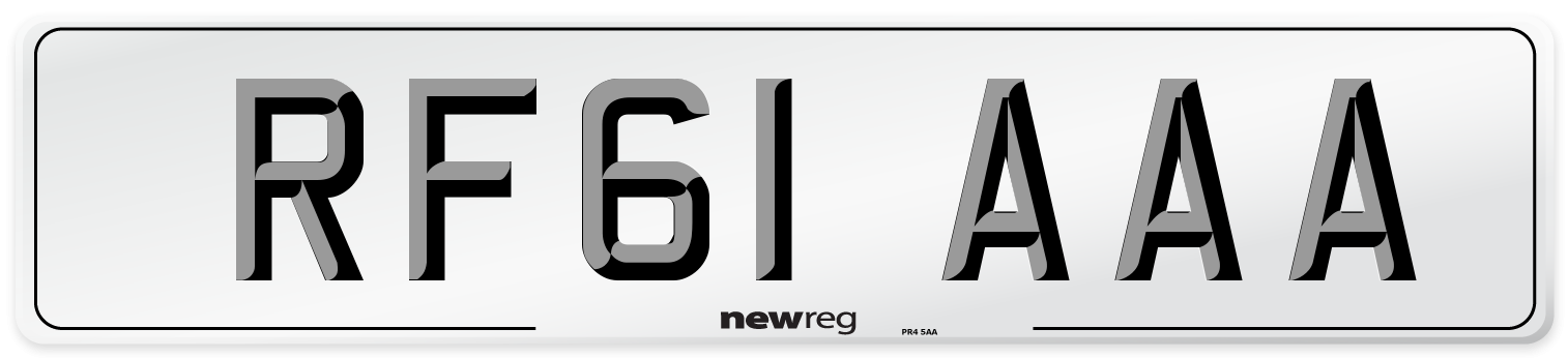 RF61 AAA Front Number Plate