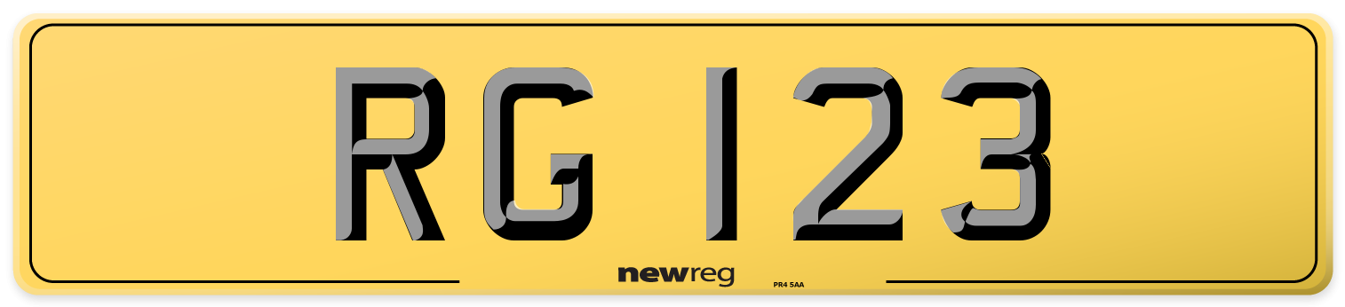RG 123 Rear Number Plate