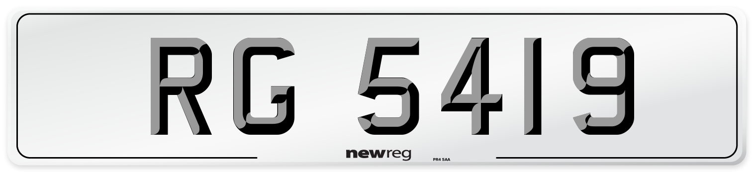 RG 5419 Front Number Plate