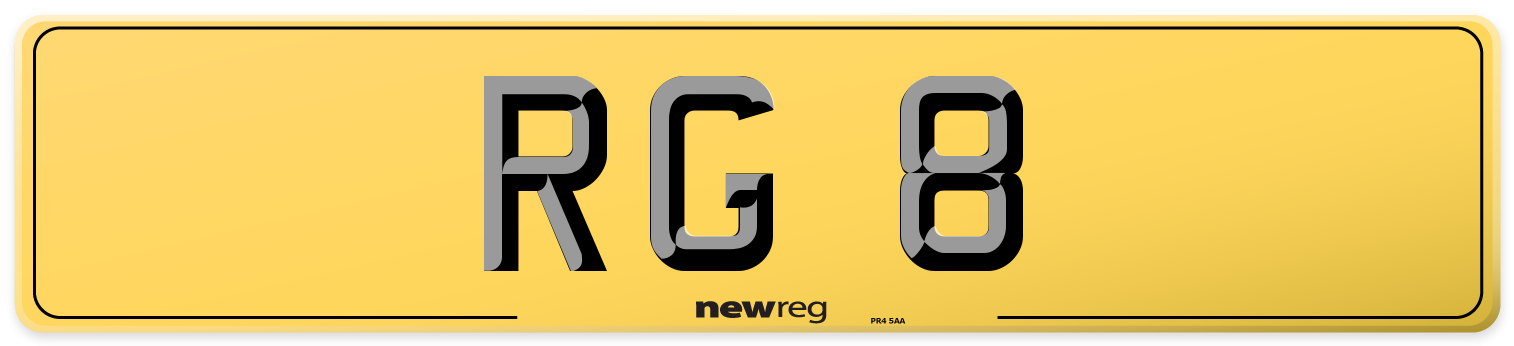 RG 8 Rear Number Plate