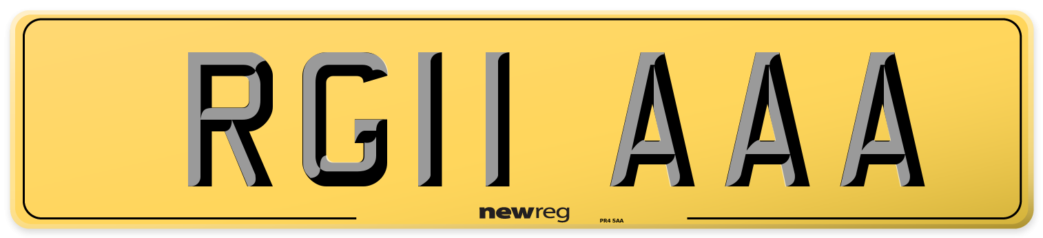 RG11 AAA Rear Number Plate