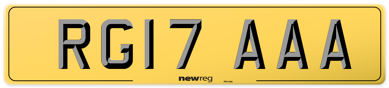 RG17 AAA Rear Number Plate