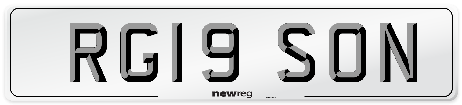 RG19 SON Front Number Plate
