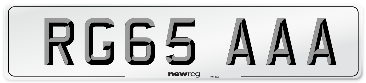 RG65 AAA Front Number Plate